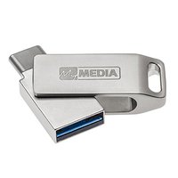 MyMedia MyDual USB 3.2 Gen 1, 128GB, 69271, stbrn, 69271, USB A / USB C, s otonou krytkou