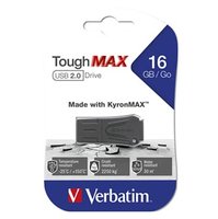 Verbatim USB flash disk, USB 2.0, 16GB, ToughMAX, ern, 49330, USB A, kompozitn materil KyronMAX(