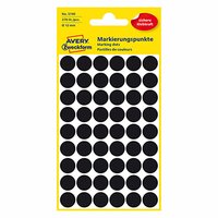 Avery Zweckform etikety 12mm, ern, 54 etiket, znakovac, baleno po 5 ks, 3140, pro run popis