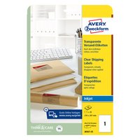 Avery Zweckform etikety 210mm x 297mm, A4, průhledné, transparentní, 1 etiketa, na balíky, baleno po