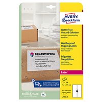 Avery Zweckform etikety 99.1mm x 139mm, A4, bílé, 1 etiketa, voděodolné, baleno po 25 ks, L7994-25,