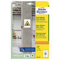 Avery Zweckform etikety 105mm x 48mm, A4, bl, 12 etiket, s vysokou lepivost, baleno po 20 ks, L78