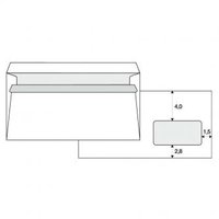 Oblka samolepic, 110 x 220mm, bl, potovn, s DL oknkem, 1000ks