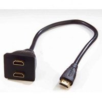Video rozdvojka, HDMI samec - 2x HDMI samice, ern, pozlacen konektory