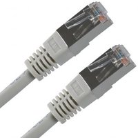 Síťový LAN kabel FTP patchcord, Cat.5e, RJ45 samec - RJ45 samec, 1 m, stíněný, šedý, economy