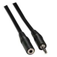 Prodluovac audio kabel Jack (3.5mm) samec - Jack (3.5mm) samice, 3m, ern, Logo blistr