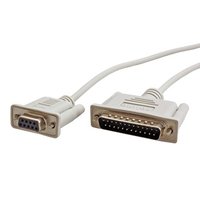 Datový kabel sériový+paralelní, DB25 samec - DB9 samice, 6 m, šedý, k modemu