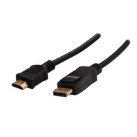 Video kabel DisplayPort samec - HDMI samec, 1m, ern, Logo blistr, DOPRODEJ