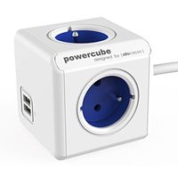 Sov kabel 230V prodluovac, CEE7 (vidlice) - POWERCUBE, 1.5m, EXTENDED USB, modr, POWERCUBE, 4