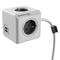 Sov kabel 230V prodluovac, CEE7 (vidlice) - POWERCUBE, 1.5m, EXTENDED USB, ed, POWERCUBE, 2x