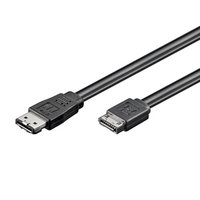 Kabel k hardisku datový, SATA samec - eSATA samec, 0.5 m, 6 Gb/s, černý, baleno v sáčku