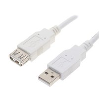 USB prodluka (2.0), USB A samec - USB A samice, 0.3m, bl