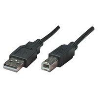 USB kabel (2.0), USB A samec - USB B samec, 1.8m, ern