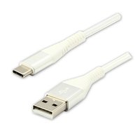 Logo USB kabel (2.0), USB A samec - USB C samec, 1m, 480 Mb/s, 5V/3A, bl, box, nylonov opleten,