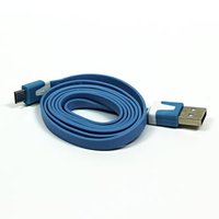 USB kabel (2.0), USB A samec - microUSB samec, 1m, ploch, modr