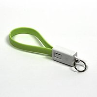 USB kabel (2.0), USB A samec - microUSB samec, 0.2m, svtle zelen, klenka