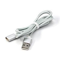 USB kabel (2.0), USB A samec - Magnetická koncovka, 1m, stříbrný