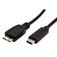 USB kabel (3.0), USB C samec - USB micro B samec, 0.5m, kulat, ern, plastic bag