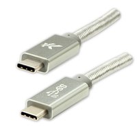 Logo USB kabel (3.2 gen 2), USB C samec - USB C samec, 1m, Power Delivery 100W, 10 Gb/s, 20V/5A, st