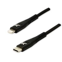 Logo USB kabel (2.0), USB C samec - Apple Lightning samec, 1m, MFi certifikace, 5V/3A, ern, box, n