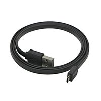 USB kabel (2.0), USB A samec reversible - microUSB samec reversible, 1m, ploch, ern