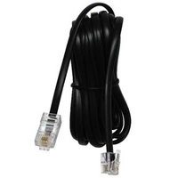 Telefonn kabel 4 ly, RJ11 samec - RJ45 samec, 3 m, ploch, ern, pro ADSL modem, economy