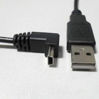 USB kabel (2.0), USB A samec - miniUSB samec, 1.8m, lomený 90&amp;deg;, černý