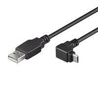 USB kabel (2.0), USB A samec - microUSB samec, 1.8m, lomen 90&amp;deg;, ern