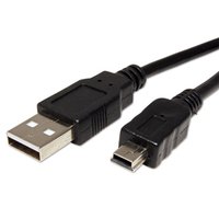 USB kabel (2.0), USB A samec - miniUSB samec, 1m, ern