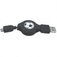 USB kabel (1.1), USB A M - 4-pin M, 0.7m, navíjecí, černý, Logo, HIROSE