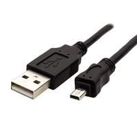 Logo USB kabel (2.0), USB A samec - 8-pin samec, 1.8m, ern, blistr, PANASONIC