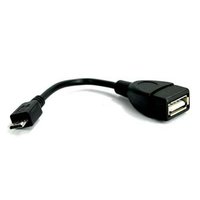 USB kabel (2.0), microUSB samec - USB A samice, 0.15m, OTG, ern