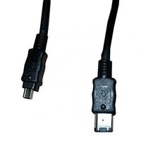FireWire kabel IEEE 1394 (6pin) samec - IEEE 1394 (4pin) samec, 2 m, černý, baleno v sáčku