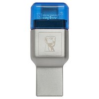 Kingston teka USB 3.0 (3.2 Gen 1), MobileLite Duo 3C, microSD, extern, modr, konektory USB A / U