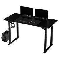 Pracovní stůl, elektricky nastavitelná výška, černá deska, 160X75 cm, 74-116 cm, UPLIFT, s XXL podlo
