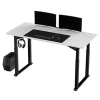 Pracovní stůl, elektricky nastavitelná výška, bílá deska, 160x75 cm, 74-116 cm, UPLIFT, s XXL podlož