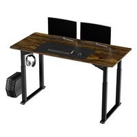 Pracovní stůl, elektricky nastavitelná výška, hnědá deska, 160x75 cm, 74-116 cm, UPLIFT, s XXL podlo
