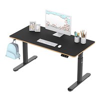 Dětský pracovní stůl, elektricky nastavitelná výška, černá deska, 120X60 cm, 55-81 cm, PULSAR, držák