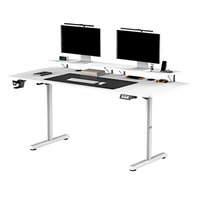 Pracovn stl, elektricky nastaviteln vka, 160X70 cm, 72-117 cm, HIGHLANDER XXL WHITE, bl, ULTR