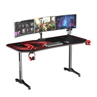 ULTRADESK Hern stl FRAG XXL RED, 160 x 75 cm, 75 cm, drk npoj a sluchtek, stojan BEAM, s celo