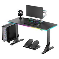 ULTRADESK Hern stl IRON, 132,5x60,5 cm, 71-81  cm, mechanicky nastaviteln vka,RGB podsvcen