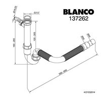 Blanco sifon plast dřezový, 40 nebo 50 mm, 350-650mm, bílý, zápachový uzávěr s ohebnou odtok. trubic