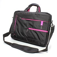 Taška na notebook 15,6&quot;, černá s růžovými prvky z nylonu, NT006 typ Crown