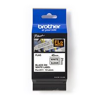 Brother originální páska do tiskárny štítků, Brother, FLE-2511, černý tisk/bílý podklad, nelaminovan