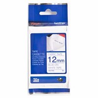 Brother originální páska do tiskárny štítků, Brother, TZE-FA3, modrý tisk/bílý podklad, 3m, 12mm, za