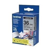 Brother originální páska do tiskárny štítků, Brother, TZE-M961, černý tisk/stříbrný podklad, laminov
