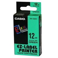 Casio originln pska do tiskrny ttk, Casio, XR-12GN1, ern tisk/zelen podklad, nelaminovan,