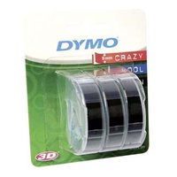 Dymo originální páska do tiskárny štítků, Dymo, S0847730, černý podklad, 3m, 9mm, 3D, 1 blistr/3 ks