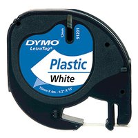 Dymo originální páska do tiskárny štítků, Dymo, 91221, S0721660, černý tisk/bílý podklad, 4m, 12mm,
