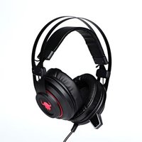 Red Fighter H3, sluchtka s mikrofonem, drtoverno-erven, hern, podsvcen, 2x 3.5 mm jack + US